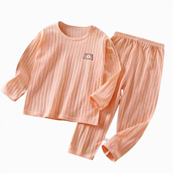 TOWED22 Infant Toddler Fall Clothes 2Pcs Set Long Sleeve Cute Print Round Neck Pullover Top Thick Sweatpants Warm Outfits(Pink,3-4 Y)