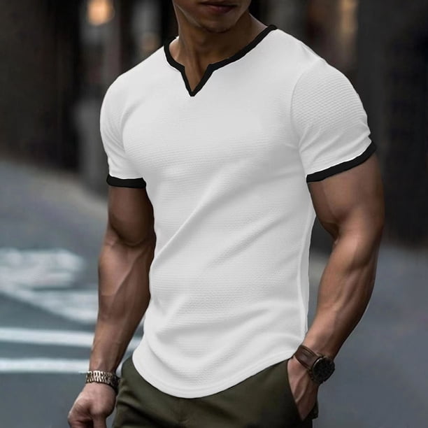 pstuiky camisetas de hombre, Nueva camiseta informal de moda para hombre, con estampado deportivo, de manga corta y cuello redondo. camisetas de hombre m
