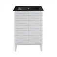 thumbnail image 3 of Cascade 24 in. White Oak Bathroom Vanity With Black Ceramic Sink Top, 3 of 8