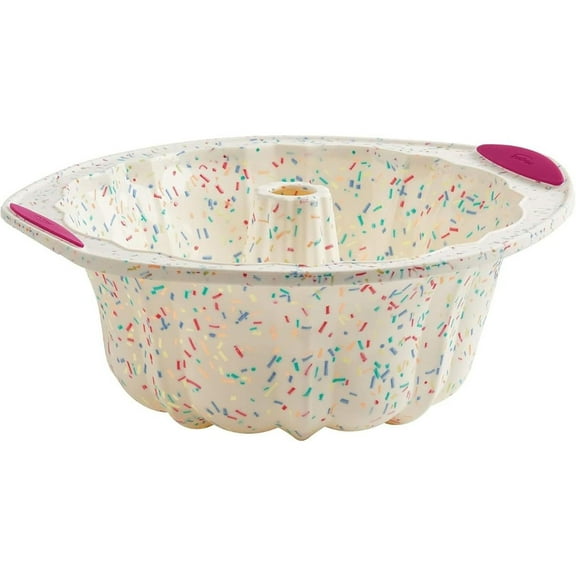 Trudeau Confetti Structure Silicone Fluted Cake Pan, 05118558