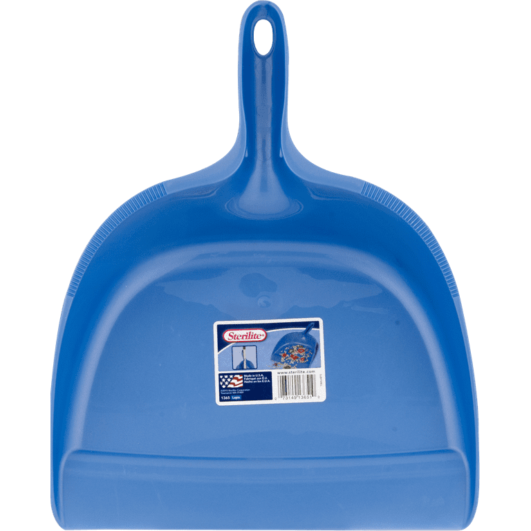 Sterilite Lapis Blue Plastic Dustpan with Deep Basin for Maximum