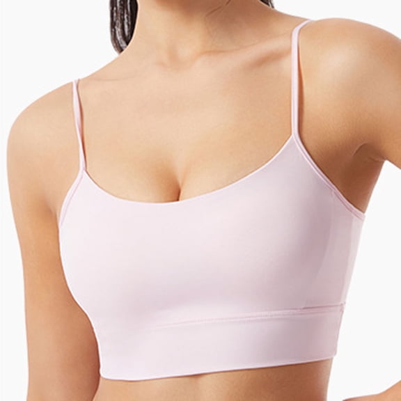 Sokhug Womens Solid Color Breathable Push Up Wire Free Sports Bra Yoga Running Workout Everyday Activewear Bra
