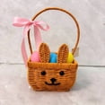 thumbnail image 4 of Dvkptbk Easter Basket with Handles, Imitation Rattan Bunny Easter Baskets with Cute Rabbit Ears, Easter Egg Hunt Bucket for Picnic Wedding Easter Decorations Gifts, 4 of 5