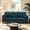 Navy Blue, variant on 74.5" Classic Faux Leather Sofa, 3 Seater Couch with Tufted Seat Cushion, Breathable PU Leather Living Room Sofa, Solid Wood Legs, Modern Small Space Couch, Black