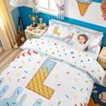 thumbnail image 2 of Meiyoeat Kawaii Ice Cream Baseball Duvet Cover Set for Kids Girls Boys, Cute Blue Donut L Letter Bedding Full, Polkadot Reversible, 1 Duvet Cover and 2 Pillowcases (No Comforter), 2 of 6