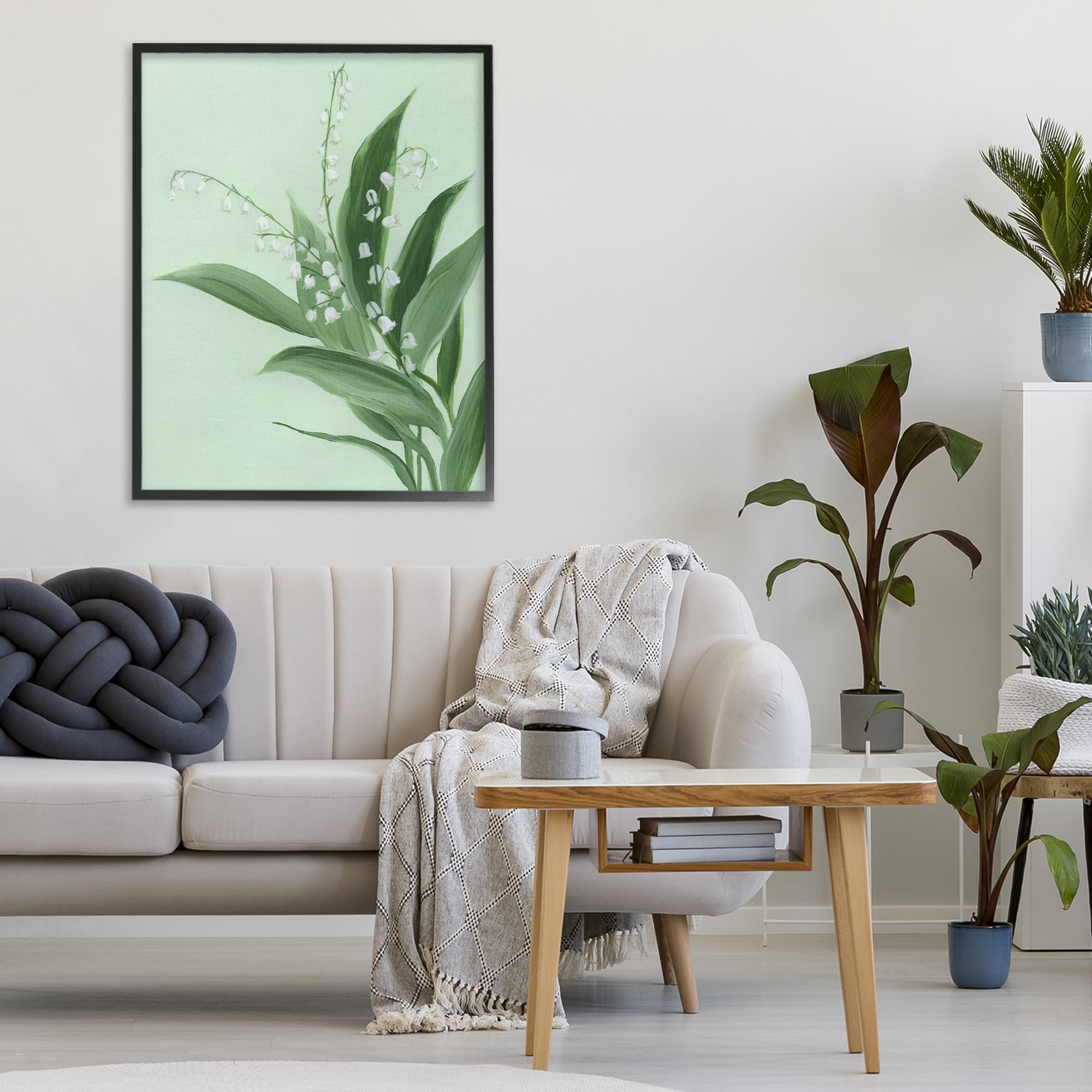 Stupell Industries Gentle Lily of Valley Black Framed Giclee Art, design by Grace Popp