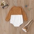 thumbnail image 4 of XAOWF Boys Girls Long Sleeve Romper Round Neck Color Block Lightweight Comfortable Sweatshirt Bodysuit Relaxed Fit Stylish Rompers 0-3 Months, 4 of 9
