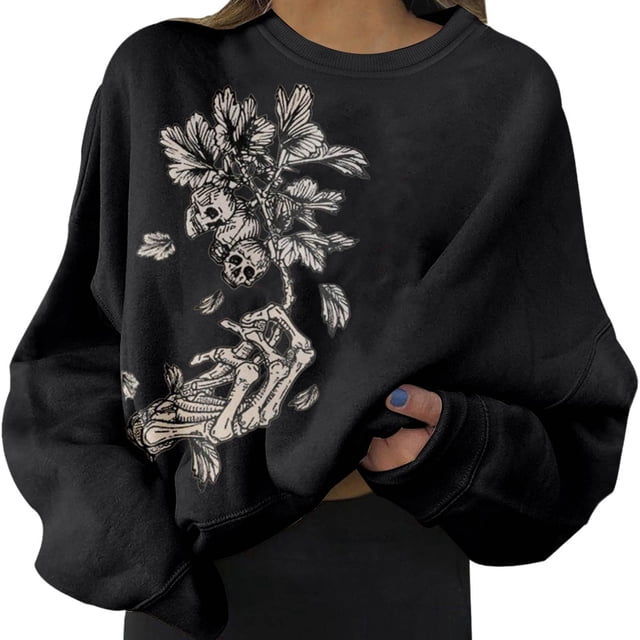 con cuello Disfraz Atlético Ropa suelta Suéteres casuales Camisas divertidas con capucha para Halloween Mano BLESIY Sudaderas