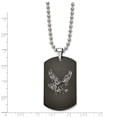 thumbnail image 2 of Stainless Steel Eagle Dog Tag Black Ip-plated Polished Necklace, 2 of 7