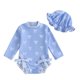 thumbnail image 1 of REDARER Baby Girl Long Sleeve Swimsuit Romper with Hat – Bathing Suit Beach Rash Guard for Baby Girls,Size 6-12 Months, 1 of 3