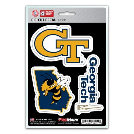 - Georgia Tech Yellow Jackets Decal Die Cut Team 3 Pack