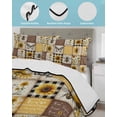 thumbnail image 4 of Quilts Twin Size, Sunflowers Soft Comforter Bedding Set for Bed, Retro Country Butterfly Bee Floral Plaid Lightweight Quilted Bedspread with Pillow Cover(2 Pieces) for All Season, 68x86 Inch, 4 of 6