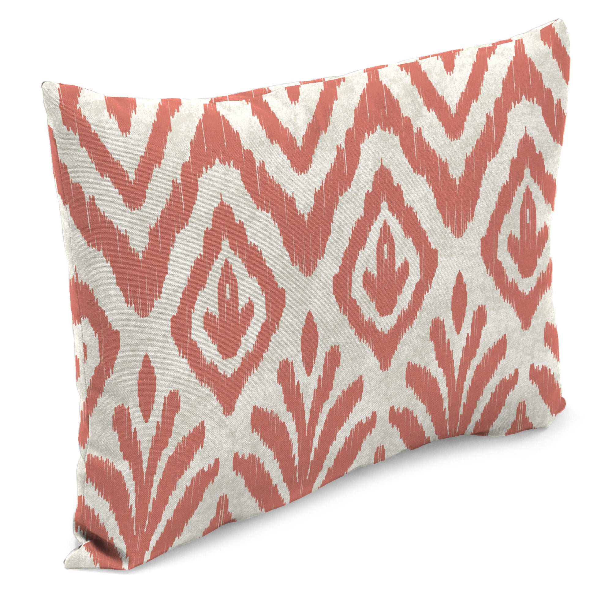 Jordan Manufacturing 12" x 16" Tinker Suntan Coral Ikat Rectangular Outdoor Lumbar Throw Pillow (2 Pack)