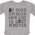 thumbnail image 4 of Inktastic Jane Austen Good Opinion Quote Girls Long Sleeve Baby Bodysuit, 4 of 5