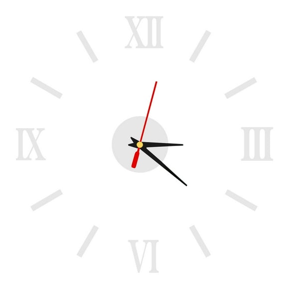 TIMIFIS Porte-Disques Romain Horloge Murale Numérique Personnalité Silencieuse Bricolage Autocollant Mural en Acrylique Horloge Murale Décorative Déco Maison