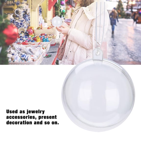 OTVIAP 20Pcs Fillable Clear Plastic Ball Wedding Christmas Decoration Ornaments, Fillable Empty Plastic Ball, Plastic Ball Ornaments