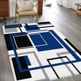 thumbnail image 3 of Abstract Lines Art Washable Area Rugs 4'x6', Black Blue Geometric Modern Stripe Low Pile Throw Living Room Rug Non-Slip Sturdy Edge Binding Carpet for Indoor Entryway Bedside Kitchen, 3 of 9