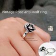 thumbnail image 4 of Nuevo anillo de dedo índice anti-lobo Dark Rose con anillo de autodefensa Thorn anti-cuerpo anillo abierto, 4 of 5