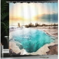 thumbnail image 4 of Ambesonne Yellowstone Shower Curtain, Park Earth, 69"Wx70"L, Turquoise, 4 of 5