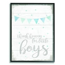 The Kids Room by Stupell Thank Heaven Boys Blue Kids Word Design Framed Wall Art by Daphne Polselli
