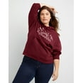 thumbnail image 6 of Hanes Originals Women's Fleece Hoodie, C’est La Vie (Plus Size) Mulled Berry 3X, 6 of 6