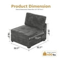 thumbnail image 6 of Ovios Middle Chair for Sectional Sofa Modern Plush Corduroy Armless Chair for Living Room, Grey, 6 of 6