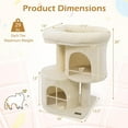 thumbnail image 5 of Pefilos 26" Cat Tower, Large Padded Perch & Dual Condos, Sisal Scratching Post & Anti-Toppling, Beige, 5 of 7