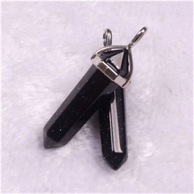 Colgante de punta de cuarzo, piedra natural, cristal, ágata, bala, hexágono, collar con poste colgante