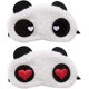 thumbnail image 1 of Antifaz para ojos de panda, suave y esponjoso, ideal para viajes y fiestas de pijamas, 2 unidades (panda roja con ojos de amor + panda blanco con ojos de amor), 1 of 5