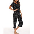 thumbnail image 4 of HAHDAXIA Womens Pajama Set Cotton Capri Pant Pyjama Short Sleeve Sleepwear Summer Pjs, 4 of 7