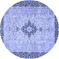 thumbnail image 1 of Ahgly Company Machine Washable Indoor Round Medallion Blue Traditional Area Rugs, 6' Round, 1 of 4