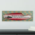 thumbnail image 2 of Beach Closed Shark Bitten Surfboard Linen Burlap Wall Art 24", 2 of 4