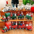 thumbnail image 5 of Cute Wooden Christmas Train Toys Set For Christmas Decorations, Green, 5 of 5