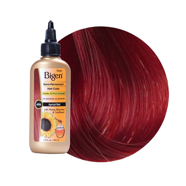 Bigen Color de cabello semipermanente #ar4 rojo albaricoque 3oz (1 paquete) 3 Oz