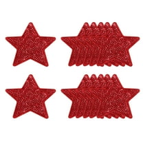 Uxcell Sequin Star Iron on Patches, Embroidery Sequin Patches for Clothing Repair Backpack Shoes Decoration Red 2.6 in