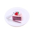 thumbnail image 3 of Plato para pastel con cubiertos para casa de muñecas, juguetes de comida para casa de muñecas, accesorio para casa de muñecas Pastel rosa, 3 of 9