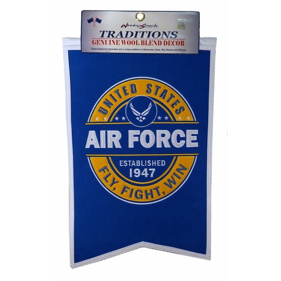 United States Air Force USAF Fly Fight Win 14x21 Wool Embroidered Banner