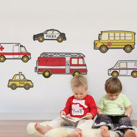 Emergency and Service Vehicle Vinyl Wall Sticker - Peel and Stick