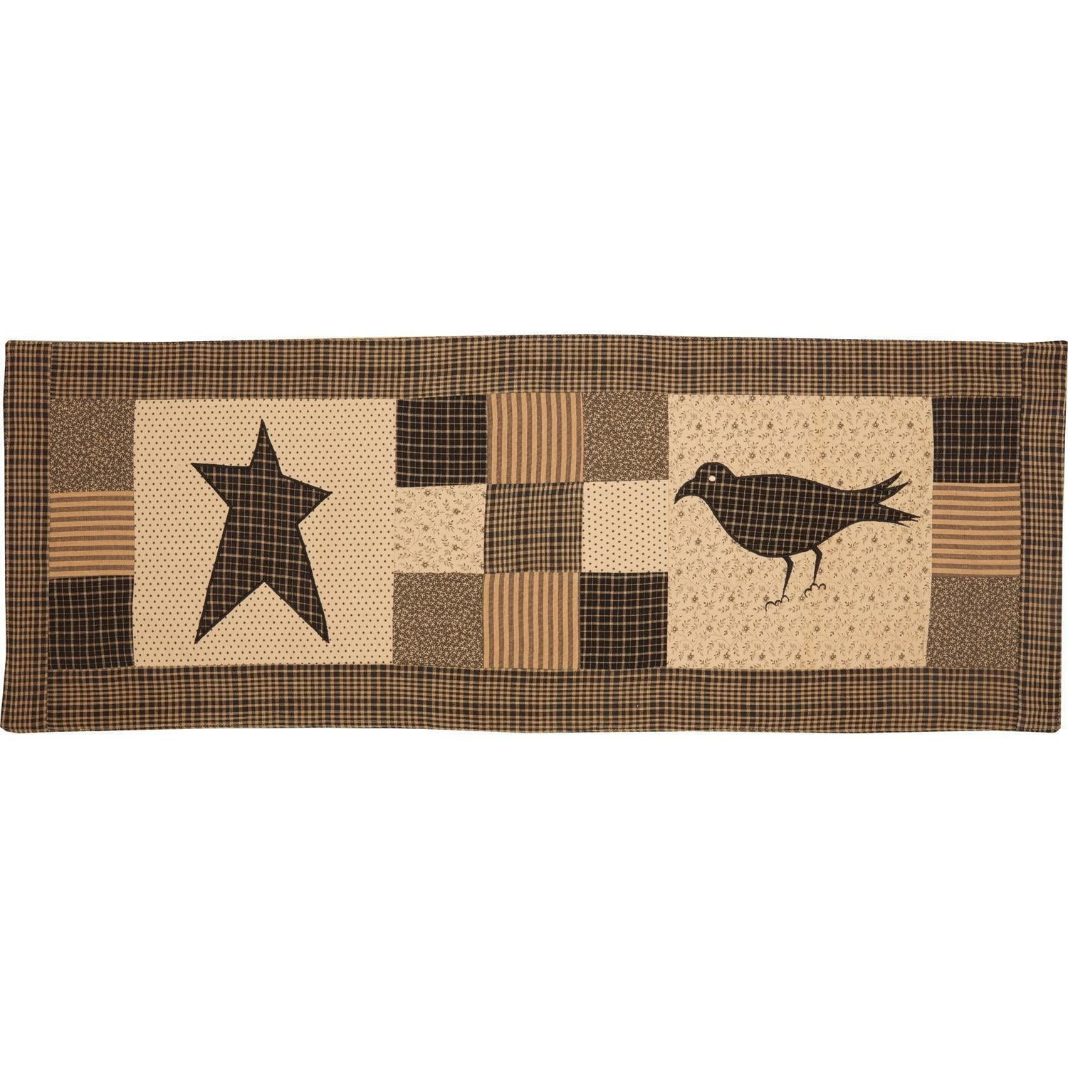 Primitive Table Runner Kettle Grove Crow Star Patchwork Dining Decor TCC Brands