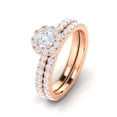 thumbnail image 3 of Certified G/I1 1.50 Carat TW Women's Diamond Halo Engagement Ring Bridal Set in 10k Rose Gold, 3 of 5