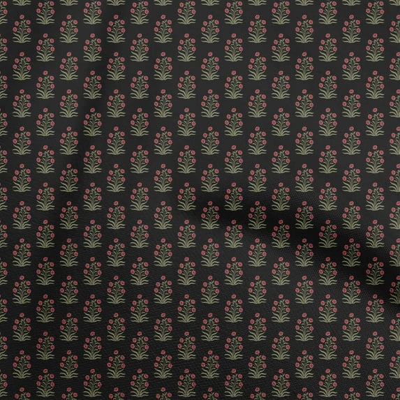 oneOone Polyester Lycra Black Fabric Asian Block Sewing Material Print Fabric By The Yard 56 Inch Wide