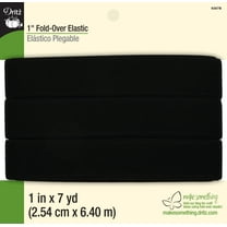 Dritz 1" Fold-Over Elastic, Black, 7 yd