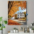 thumbnail image 4 of Autumn Fall Foliage House Canvas Wall Art Print，Suitable for Living Room， Bedroom， Dining Room， Office， Hallway Decoration., 4 of 8