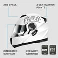 thumbnail image 4 of Westt Open Face Motorcycle Helmet - Motocross Helmet Liftable Chin & Dual Visor - ATV Helmets for Adults Motorcycle DOT Approved(L/White Torque X), 4 of 8