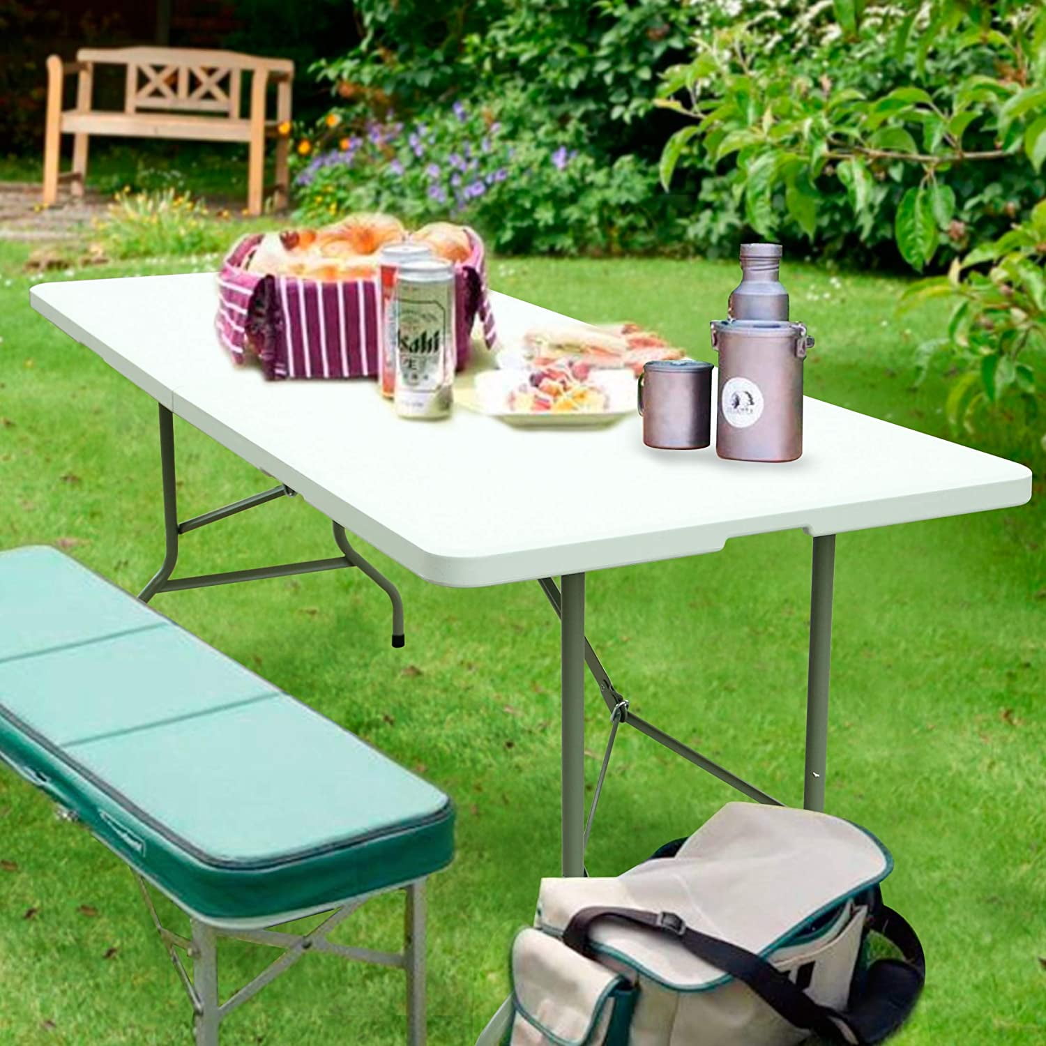 Lifetime Folding Table 6ft Folding Table Amazing For Less 4ft Bi-Fold  Folding Table Portable Plastic Indoor Outdoor Picnic Party Dining Camp  Tables 4ft 6ft 8ft 4ft Small Folding Table 6 Ft Folding, image size:1500x1500