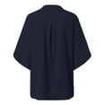 thumbnail image 4 of OSOLU Women Solid Color Fashion V-Neck T-Shirt Tshirts Tee Loose Temperament Casual Petal Sleeve Shirt Tops Leisure Dailywear, 4 of 5