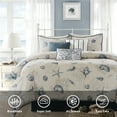 thumbnail image 3 of Madison Park Bayside 7-Piece 100 Percent Cotton Printed Comforter Set in Blue, 3 of 17