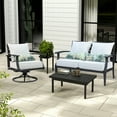 thumbnail image 4 of Aoodor 24'' x 24'' Outdoor & Indoor Deep Seat Cushion Set, furniture pillows and cushions, Olefin Fabric Slipcover and Sponge Foam (Set of 2 Seats, 2 Backs, 2 Lumbar Pillows) - Light Gray, 4 of 9