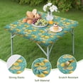thumbnail image 4 of Yellow Lemon Fruit Slices Blue Pattern Square Fitted Tablecloth with Elastic Edge,Square Table Cover,Washable Elastic Table Cover for Home Kitchen Party Decor 36"x36", 4 of 6