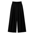 thumbnail image 4 of Achuyrbd Women's High Waisted Wide Leg Pants Button Front with Pockets Solid Color Business Casual Office Trousers Professional Work Wear, S-2XL, 4 of 6